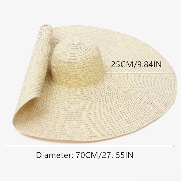 Summer Straw Wide Brim Extra Maxi Hat 👒 - Picture 4 of 13